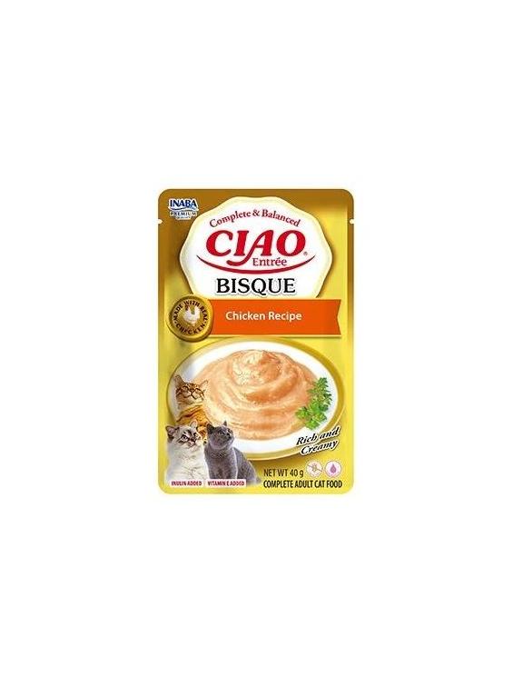 INABA  Cat Ciao Bisque - karma uzupełniająca dla kota o smaku kurczaka40g
