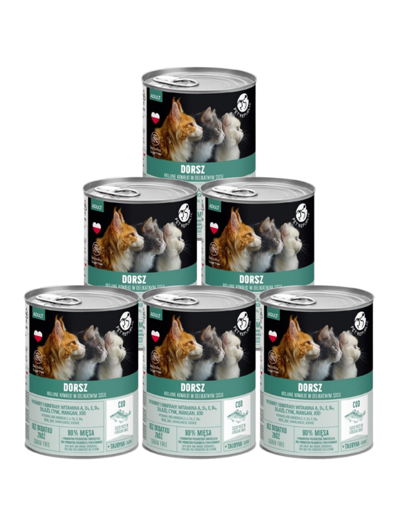 PetRepublic kawałki w sosie z dorszem 6x400g dla kota