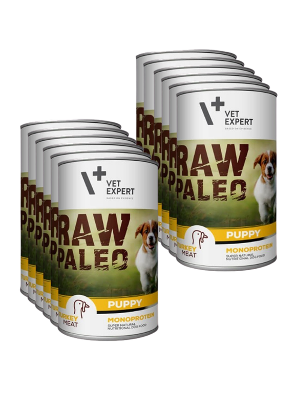 Vetexpert RAW PALEO puppy turkey 12x400g - indyk puszka