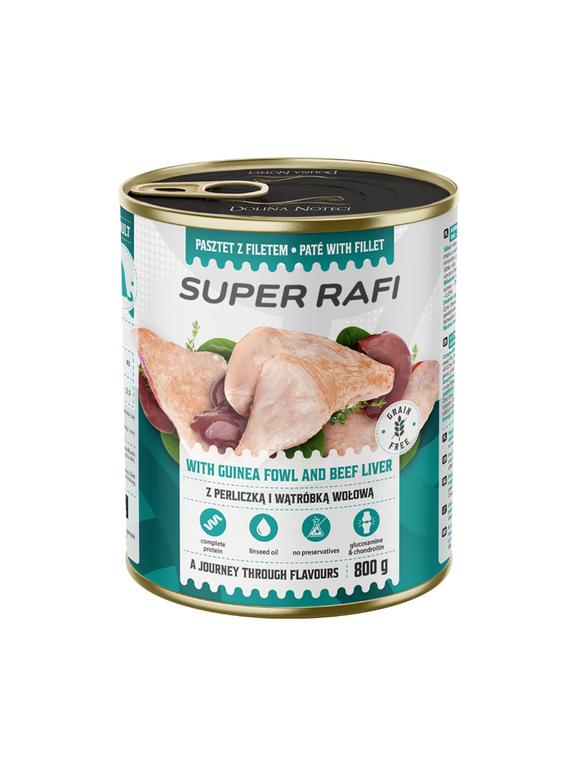 DOLINA NOTECI Super Rafi z perliczką i wątróbką wołową dla psa 800g