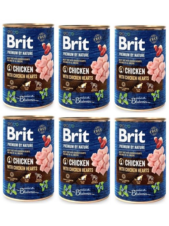 Brit Premium by Nature Chicken With Chicken Hearts 6x400g