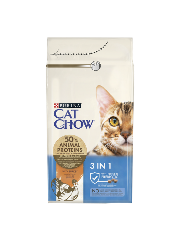 PURINA Cat Chow 3in1 Karma bogata w indyka 1,5kg