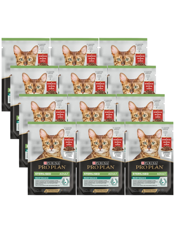 Purina Pro Plan Sterilised z wołowiną dla kota 12x85g