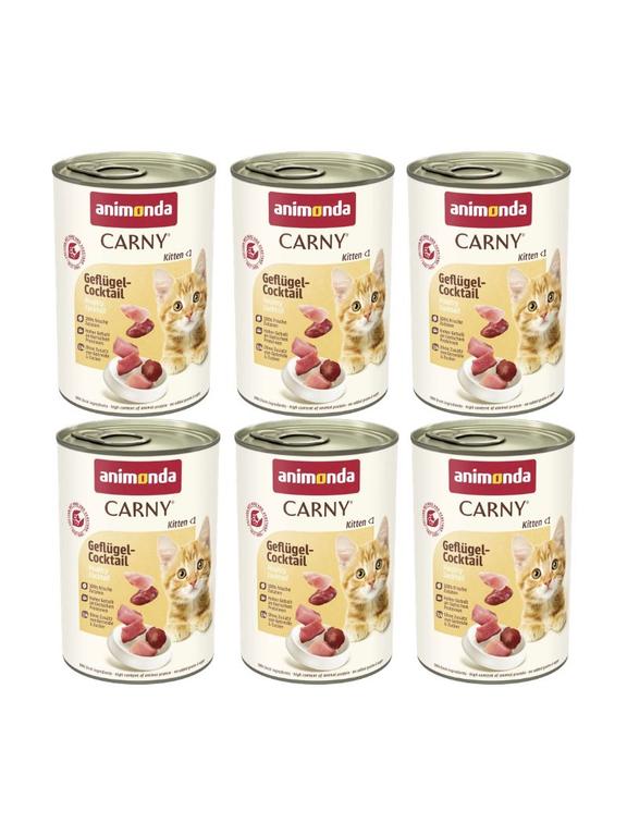 ANIMONDA Cat Carny Kitten smak: koktajl drobiowy 6x400g