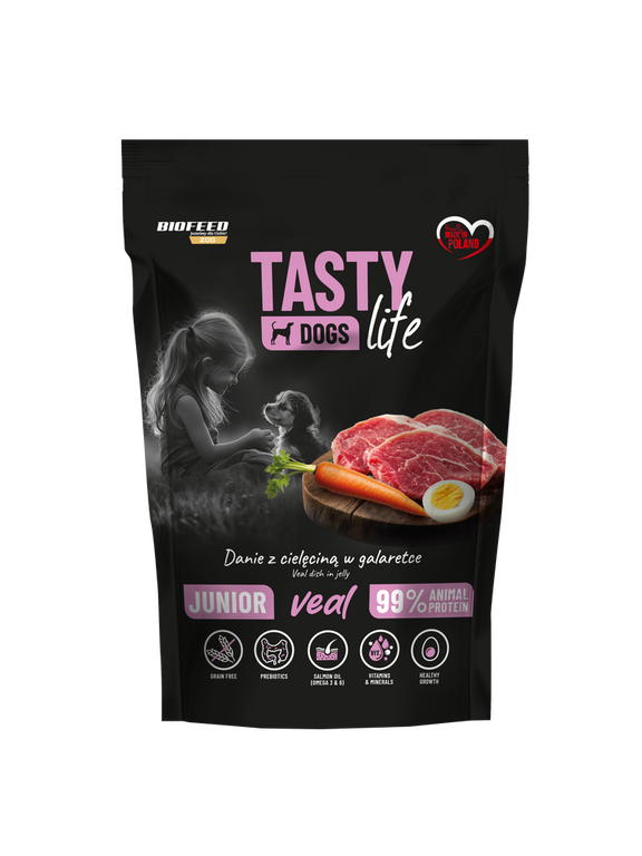 Tasty Dogs Life Junior Danie z cielęciną w galaretce 150g