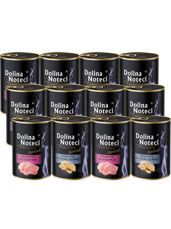 DOLINA NOTECI Premium dla kotów sterylizowanych bogata w indyka/perliczkę 12x400g
