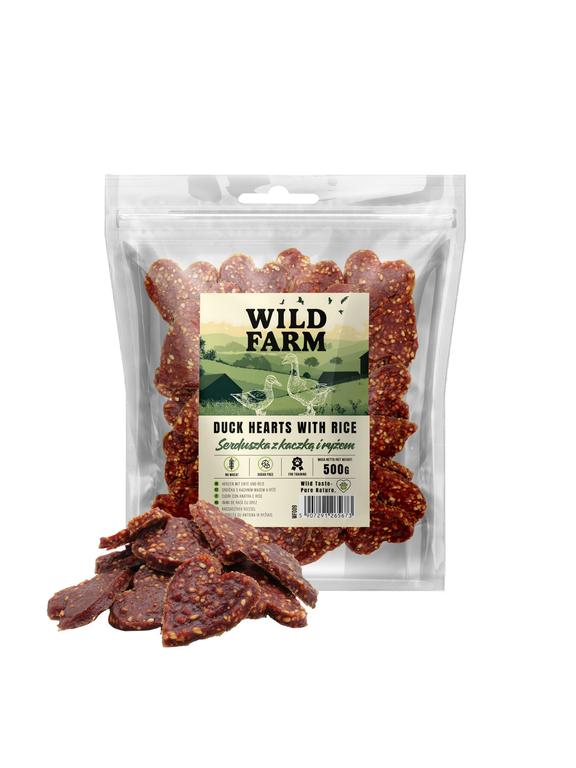 WILD FARM Serduszka z kaczką i ryżem 500g przysmak dla psa
