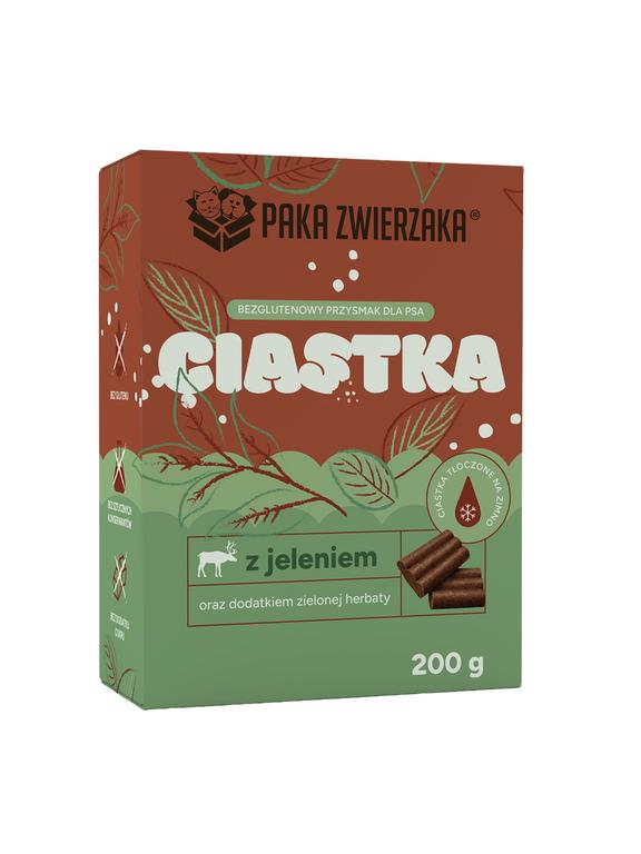 PAKA ZWIERZAKA-Ciastka Jeleń z zieloną herbatą (200g)