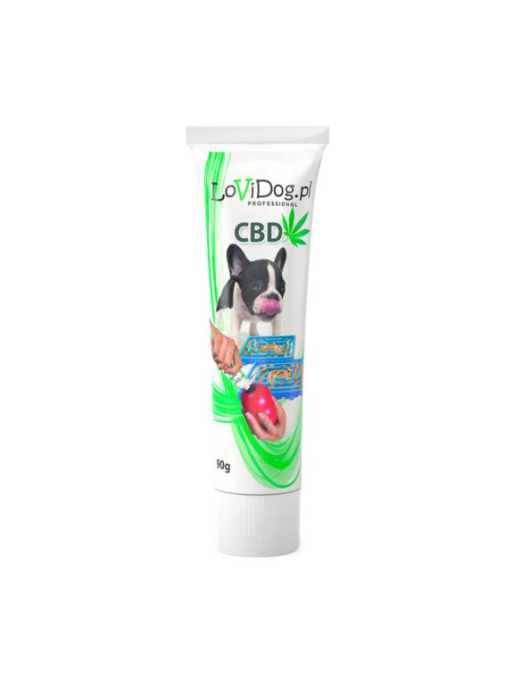 Lovi Dog Snack Premium Pate With CBD - pasztet dla psa w tubce, z wątróbką i suszem konopnym 90g