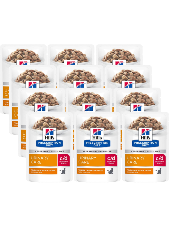 HILL'S PD Prescription Diet Feline c/d Urinary Stress Kurczak 12 x 85g saszetka