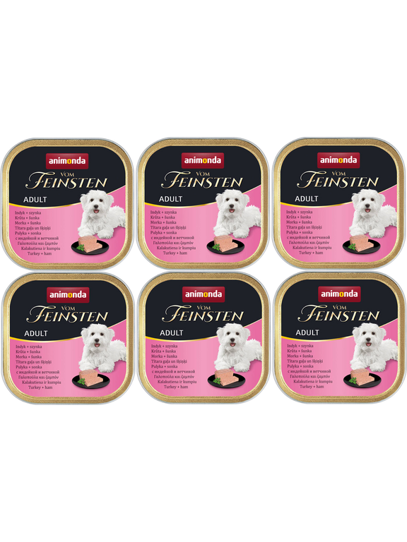 ANIMONDA Dog Vom Feinsten Adult indyk z szynką 6x150g