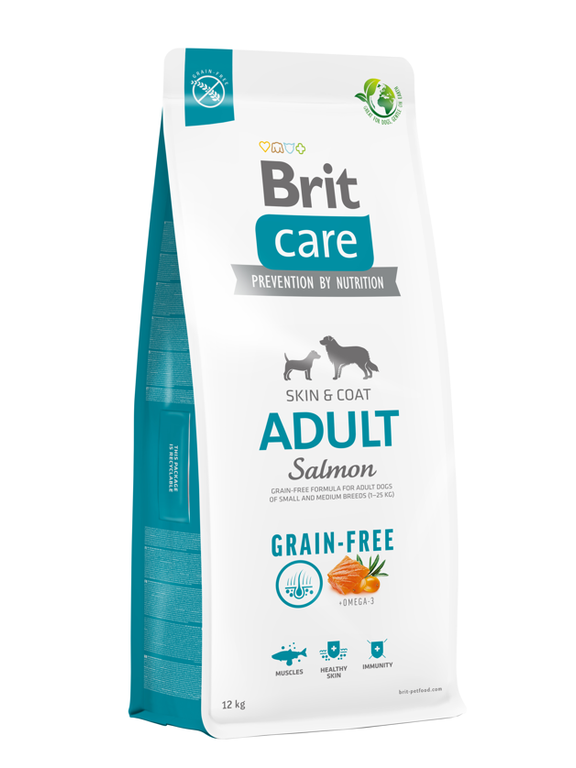 BRIT CARE Grain-free Adult Salmon 12kg/ Opakowanie Uszkodzone (9005,8851,9072,9076,9280,9403,9424)!!!