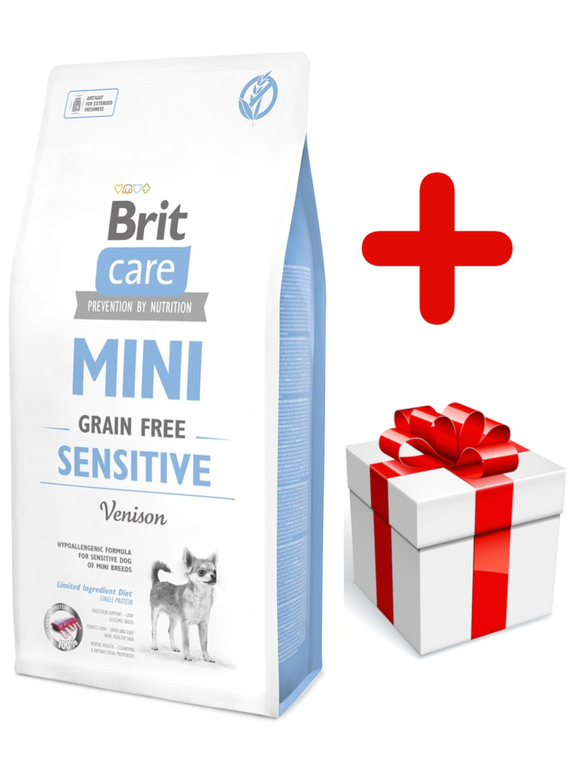 BRIT CARE Mini Grain-Free Sensitive 7kg + niespodzianka dla psa GRATIS!