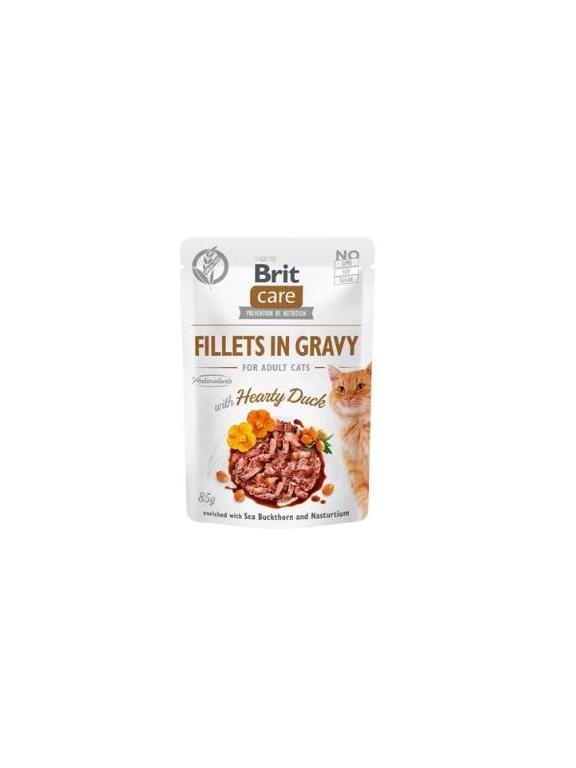 BRIT CARE Cat  Pouches Fillets in Gravy with Hearty Duck 85g