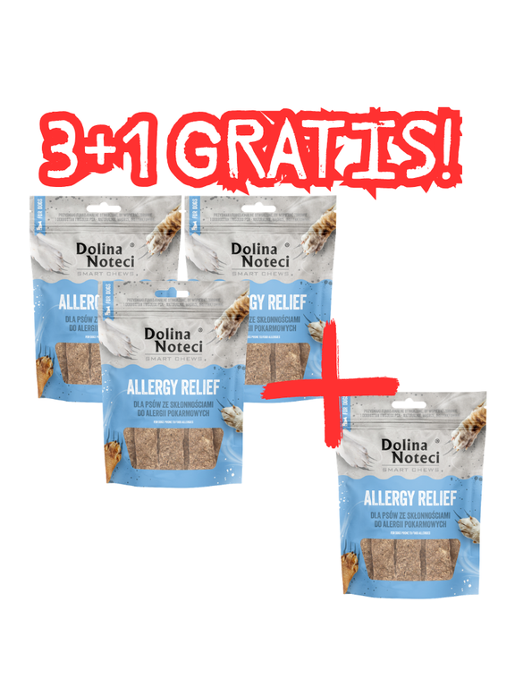 DOLINA NOTECI Smart Chews Allergy Relief przysmaki dla psa 100g 3+1 GRATIS!