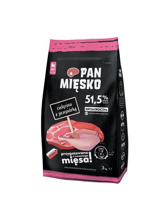 PAN MIĘSKO Cielęcina z przepiórką XS 3kg dla szczeniąt