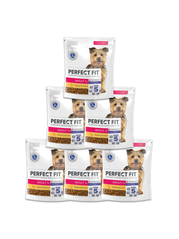 PERFECT FIT (Adult 1+) 6x825g Bogaty w kurczaka - sucha karma dla psa małej rasy