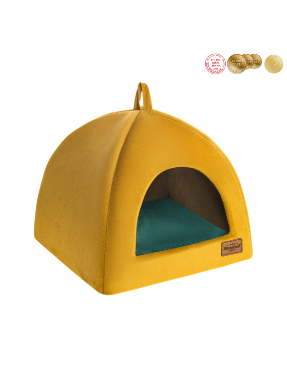 RECOBED budka dla psa Welurove miodowa S 40x40cm