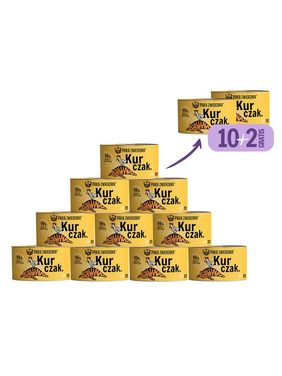 Paka Zwierzaka- karma mokra dla kota kurczak 10x200g+2 szt GRATIS !!!