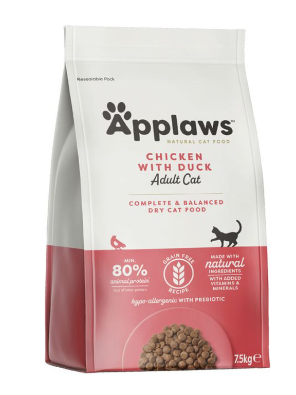 Applaws Adult Chicken with Extra Duck Sucha Karma dla kota 7,5kg / Opakowanie uszkodzone (9655) !!!