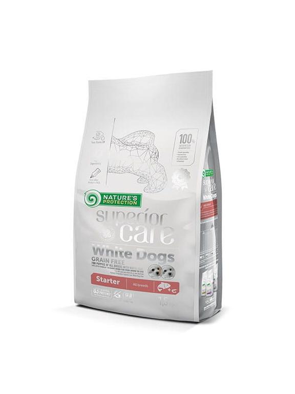 NATURES PROTECTION  Superior Care  White Dogs Grain Free Salmon Starter All Breeds 1,5kg
