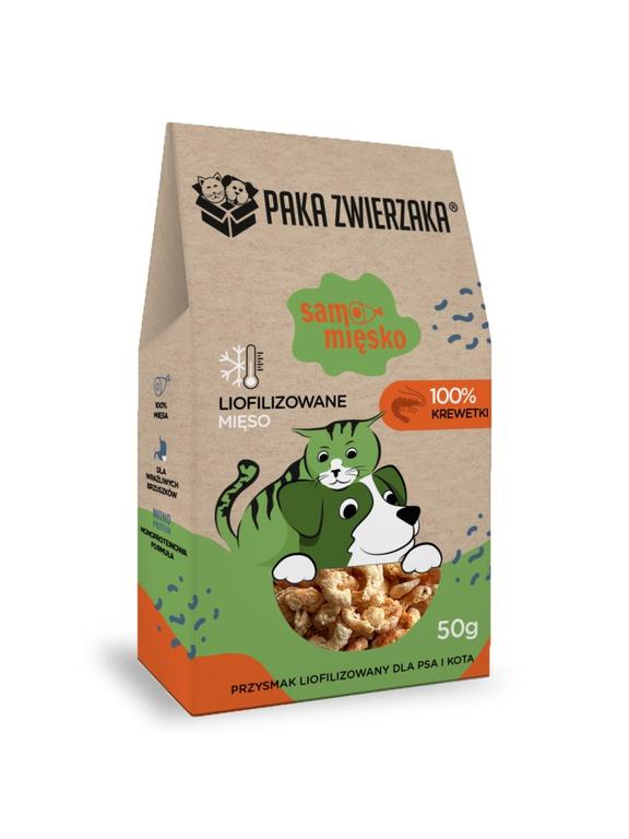 Paka Zwierzaka Przysmak liofilizowany Samo Mięsko KREWETKI 50g