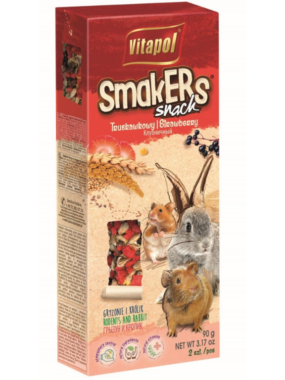 VITAPOL Kolby dla gryzoni „Smakers” truskawkowy 2 szt.