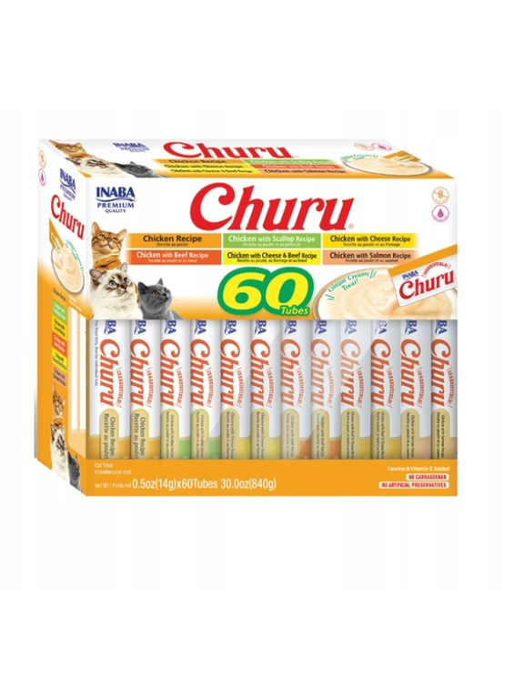 INABA  Churu Variety dla kota - mix smaków z kurczakiem 60x14g