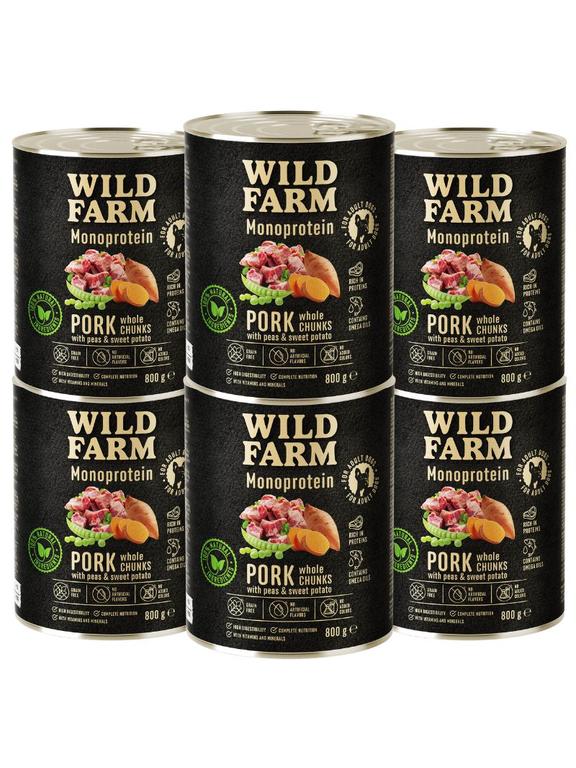 WILD FARM Monoprotein Pork 6x800g hipoalergiczna karma dla psa