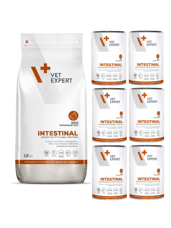 VETEXPERT Dog Intestinal 12kg + Intestinal 6x400g