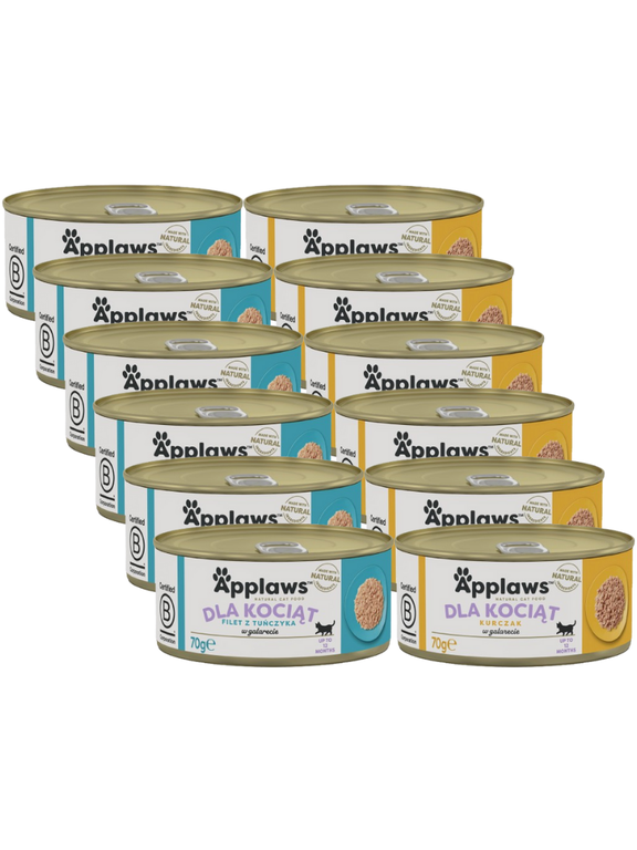Applaws Cat Kitten dla kociąt Mix Smaków 12x70g PUSZKA