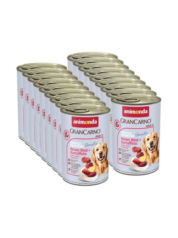 ANIMONDA GranCarno Sensitiv  Adult Dog smak: Wołowina, Ziemniaki 18x400g