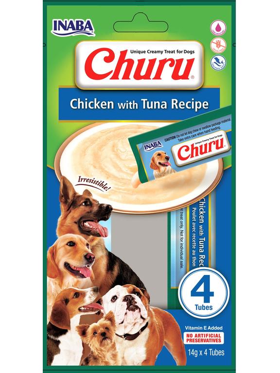 INABA Churu 4P przysmak dla psa o smaku kurczaka i tuńczyka 4x14g