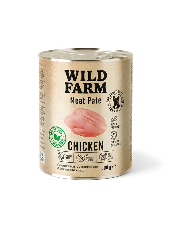 WILD FARM Pate Chicken 800g bezglutenowa karma dla psa