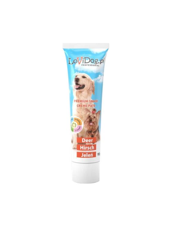Lovi Dog Snack Creme Pate Dear - pasztet dla psa w tubce, z jeleniem, witaminami i Omega-3 90g