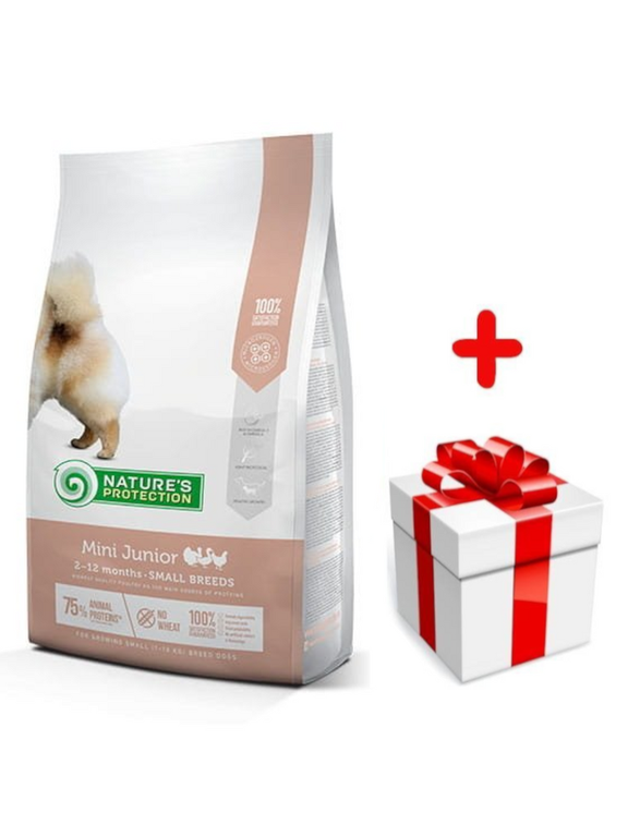 NATURES PROTECTION Mini Junior Poultry 2kg + niespodzianka dla psa GRATIS!