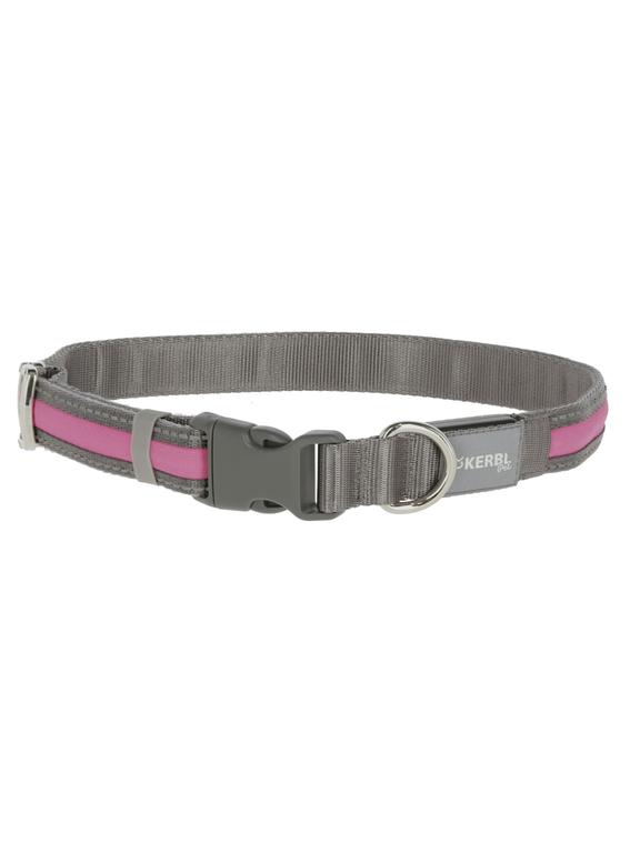 KERBL Obroża podświetlana Light & Reflex, 35 - 50 cm x 25 mm, różowa