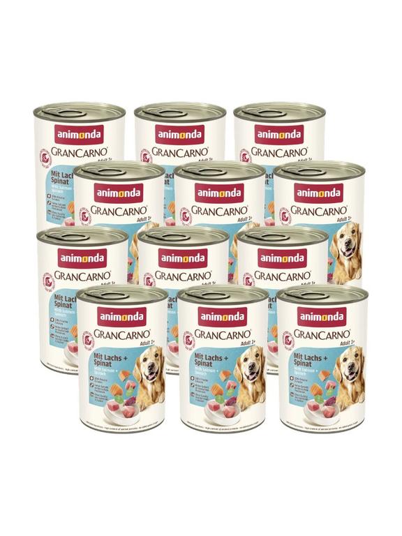 ANIMONDA GranCarno Adult Dog smak: Łosoś + szpinak 12x400g