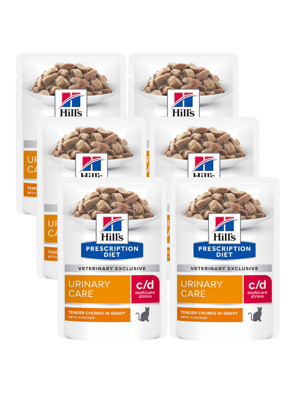 HILL'S PD Prescription Diet Feline c/d Urinary Stress Kurczak 6x85g saszetka