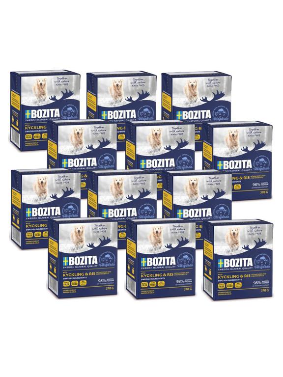 BOZITA Dog: Kurczak i ryż w galarecie 12x370g
