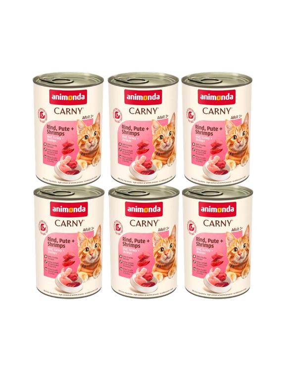 ANIMONDA Cat Carny Adult smak: indyk i krewetki 6 x 400g