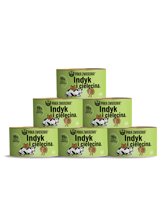 Paka Zwierzaka- karma mokra Indyk i cielęcina 6x200g