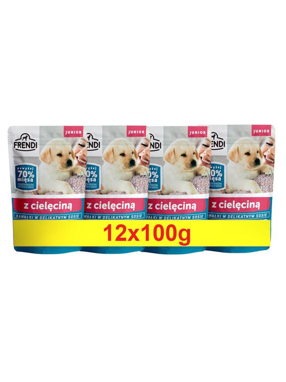 Frendi- Junior, Kawałki w delikatnym sosie z cielęciną 12x100g