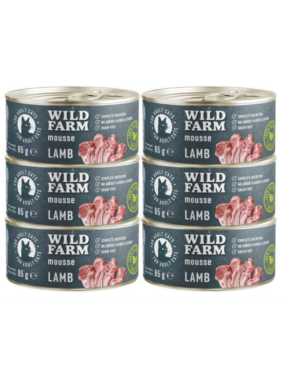 WILD FARM Mousse Lamb 6x85g - bezzbożowy mus dla kota
