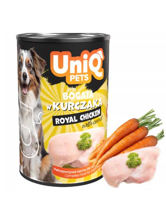 UNIQ PETS Mokra Karma dla psa ROYAL CHICKEN 375g kurczak
