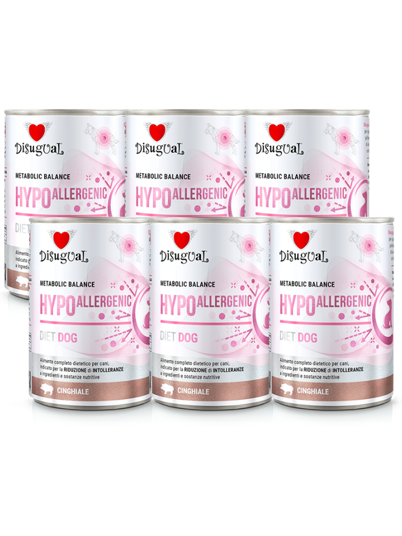 Disugual Karma mokra dla psa Weterynaryjna HYPOALLERGENIC Dzik (dorosły) 6x400g