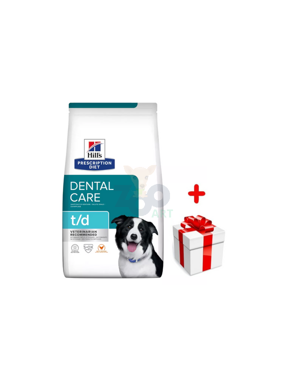 HILL'S PD Prescription Diet Canine t/d Dental Care 4kg + niespodzianka dla psa GRATIS!