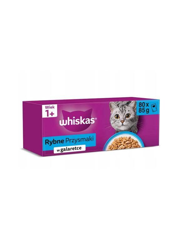 Whiskas Adult 80x85g Mokra Karma Dla Kota Rybne Przysmaki W Galaretce