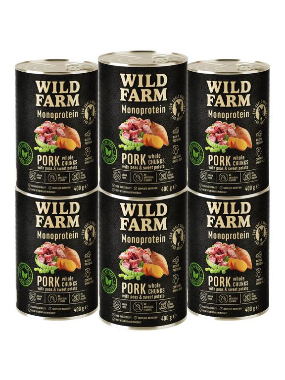 WILD FARM Monoprotein Pork 6x400g hipoalergiczna karma dla psa