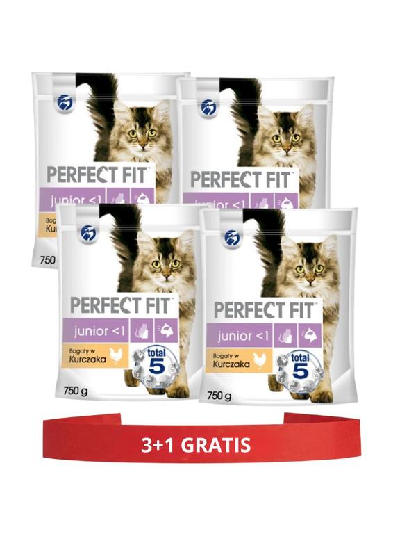PERFECT FIT (Junior) 4x750g Bogaty w kurczaka - sucha karma dla kota